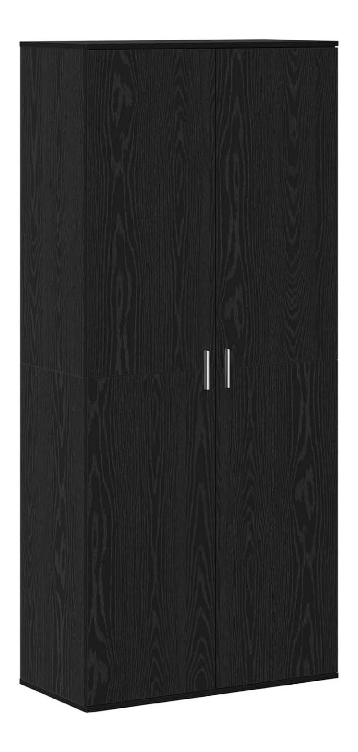 Anrichte 80 x 39 x 178 cm Kompositholz schwarz