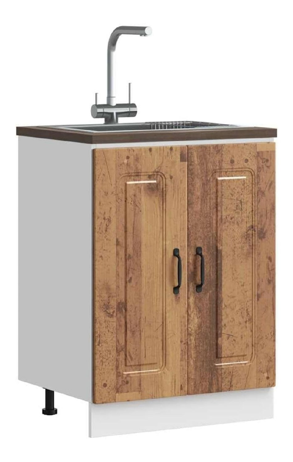 Unterschrank mit Tur Kuchenunterschrank Sideboard Kuche Organizer Geraumiger Kuchenschrank mit Viel Stauraum Aufbewahrungsschrank Altholz 60x46x81,5 cm Holzwerkstoff