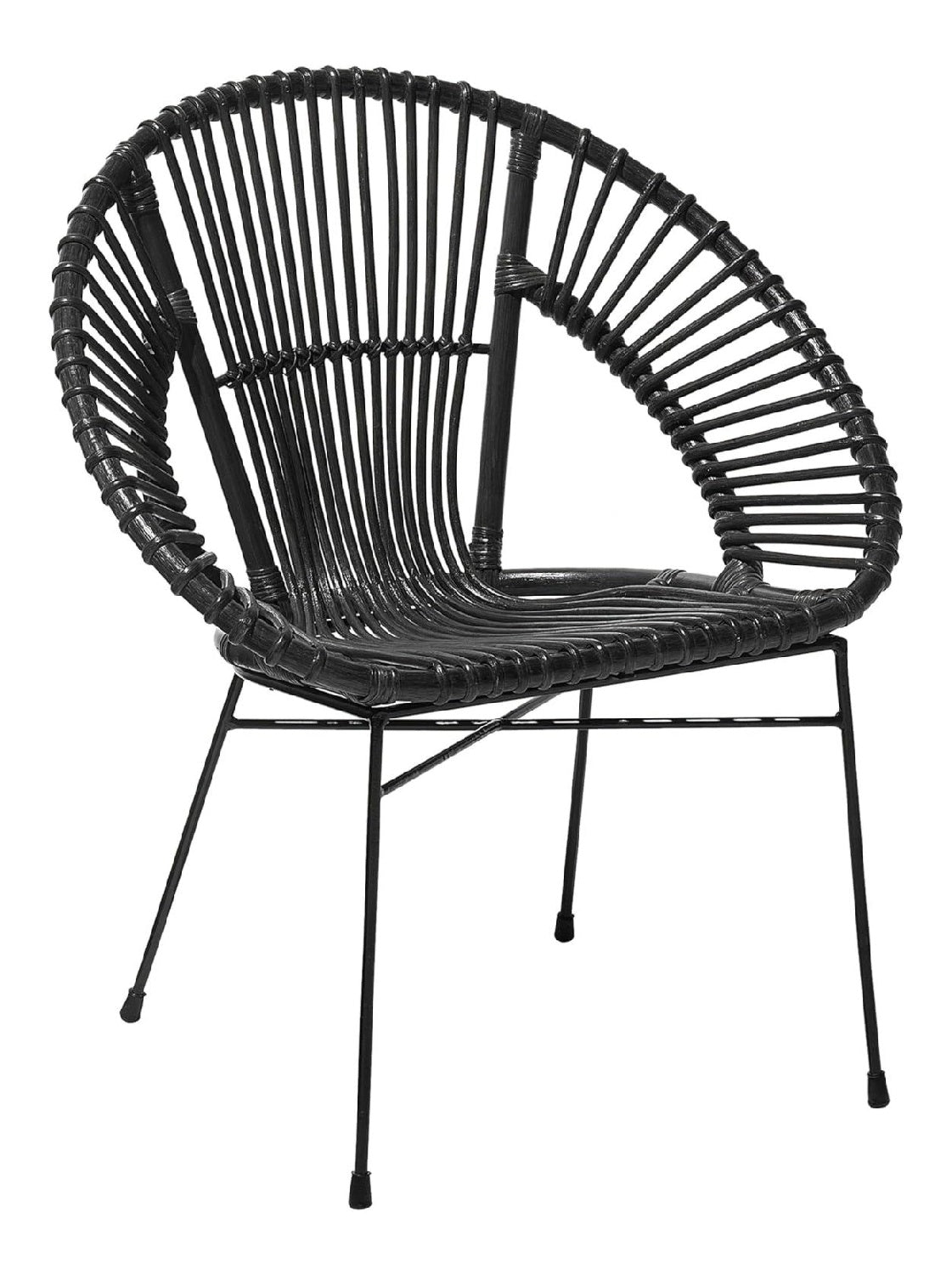 Stuhl Rattan schwarz fur den Innenbereich Sarita