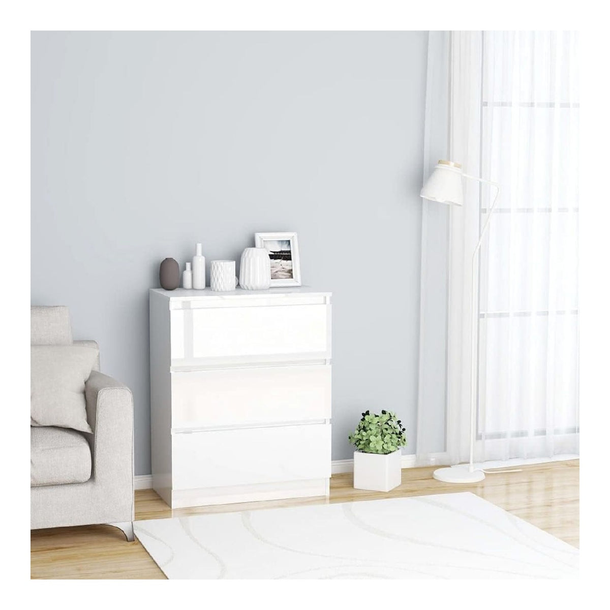 Schranke & Aufbewahrung, Buffets & Sideboards, Sideboard Hochglanz Wei 60x35x76cm Holzwerkstoff