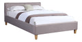 Polsterbett Anais Doppelbett 140x200 cm Designbett Bettgestell inklusive Lattenrost, Stoffbezug in grau