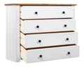 Wei er Schrank 80 x 40 x 73 cm aus Kiefernholz Modell Panama