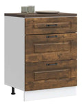 Kuchenunterschrank Kalmar Rauchereiche, Holzwerkstoff, 60x46x81,5 cm, verstellbare Fu e, Stauraum fur Kuche, langlebiges Material