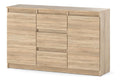 ELVA Kommode 120 cm - 3 Schubladen & 2 Turen, Moderne Wohnzimmer Kommode/Sideboard Look, fur Schlafzimmer, Flur & Wohnzimmer - 120x75x35 cm (Sonoma-Eiche)