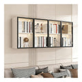 Wandmontierter, handgefertigter Schrank mit Glastur, Bucherregale aus Holz, Wandregal, Kuchenutensilien-Organizer(Double-Layered White,160cm/62.9in)