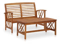 2-teiliges Gartensofa-Set aus massivem Akazienholz, Sofas fur den Au enbereich fur den Garten, Sofa fur Wohnzimmer, Garten, Terrassensofa, Gartenmobel