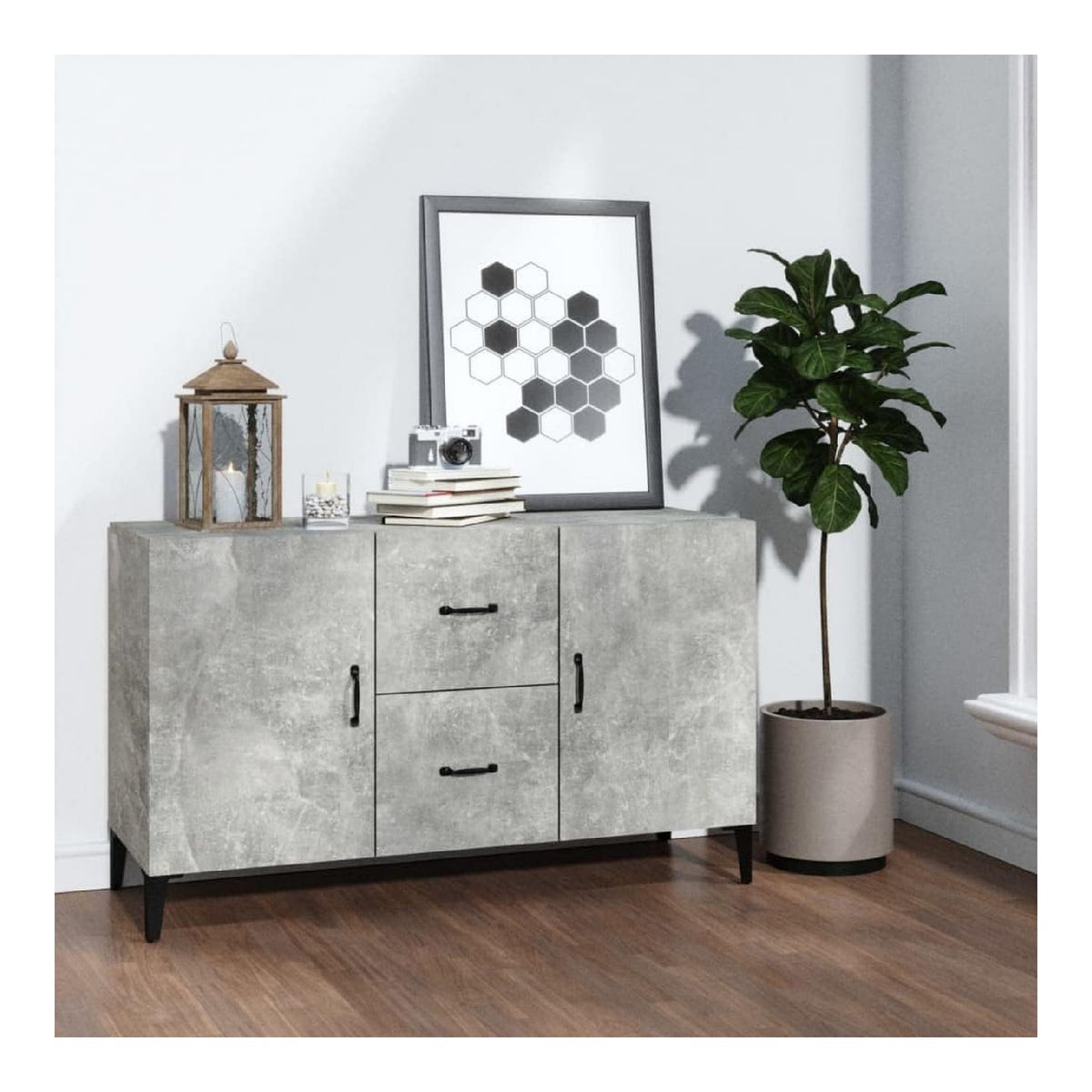 Schranke & Aufbewahrung-Buffets & Sideboards Sideboard Betongrau 100x36x60cm Holzwerkstoff