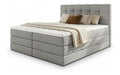 Boxspringbett Best XL mit 2 Bettkasten und Topper, mit Taschenfederkern- und Bonellfederkernmatratze, Doppelbett, Polsterbett aus Webstoff mit Stauraum (Grau (Inari 91), 160 x 200 cm)