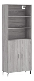 Sideboard Grau Sonoma 69,5 x 34 x 180 cm Holz mehrschichtig
