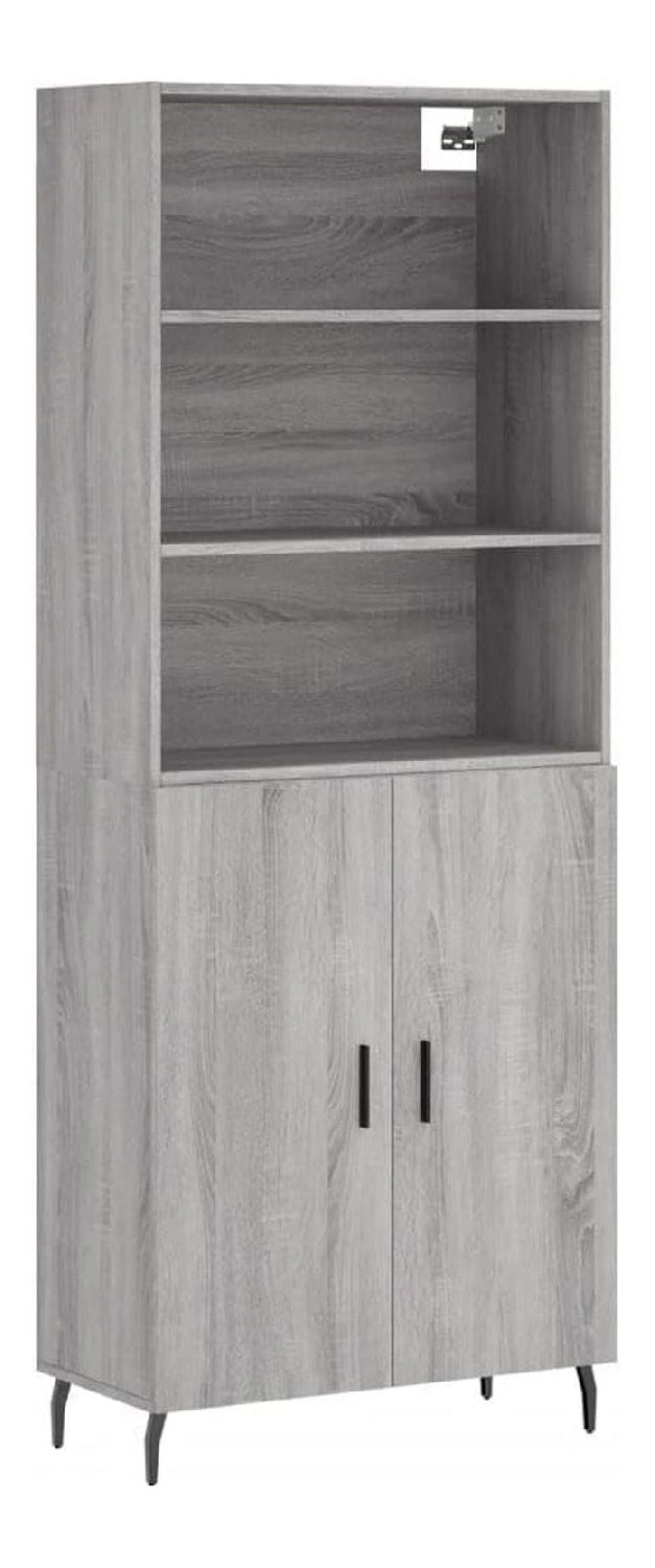 Sideboard Grau Sonoma 69,5 x 34 x 180 cm Holz mehrschichtig