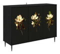 Sideboard Bremen 102x33x76cm Anrichte Schwarz Eichen-Optik
