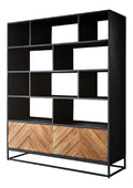 Bucherschrank Famke Mango Teak 120 cm 10 Facher 2 Turen Highboard
