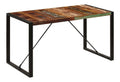 Esszimmertisch 140x70x75 cm aus massivem Altholz & Stahlbeinen, rustikaler Kleiner Esstisch handgefertigt, platzsparendes Kuchenmobel fur Esszimmer Wohnkuche oder Buro