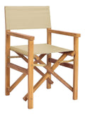 Regiestuhl Braun und Beige Massives Teakholz