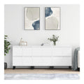 Sideboards 3 STK Wei Holzwerkstoff, Kuchen- und Wohnzimmermobel mit Stauraum, 180x35x70 cm, Buffet Schrank fur Kuche und Esszimmer, stabil und feuchtigkeitsbestandig