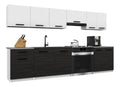 Belini Italia 2 Kuchenzeile Kuchenblock 240cm Wei -Ebenholz Matt