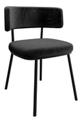 Esszimmerstuhl Izzurto, Polsterstuhl, Beine aus Metall, Gepolsterte Sitzflache und Lehne, Stuhl fur Arbeitszimmer, Esszimmer, Kuchenstuhl (Schwarz/Magic Velvet 2219)