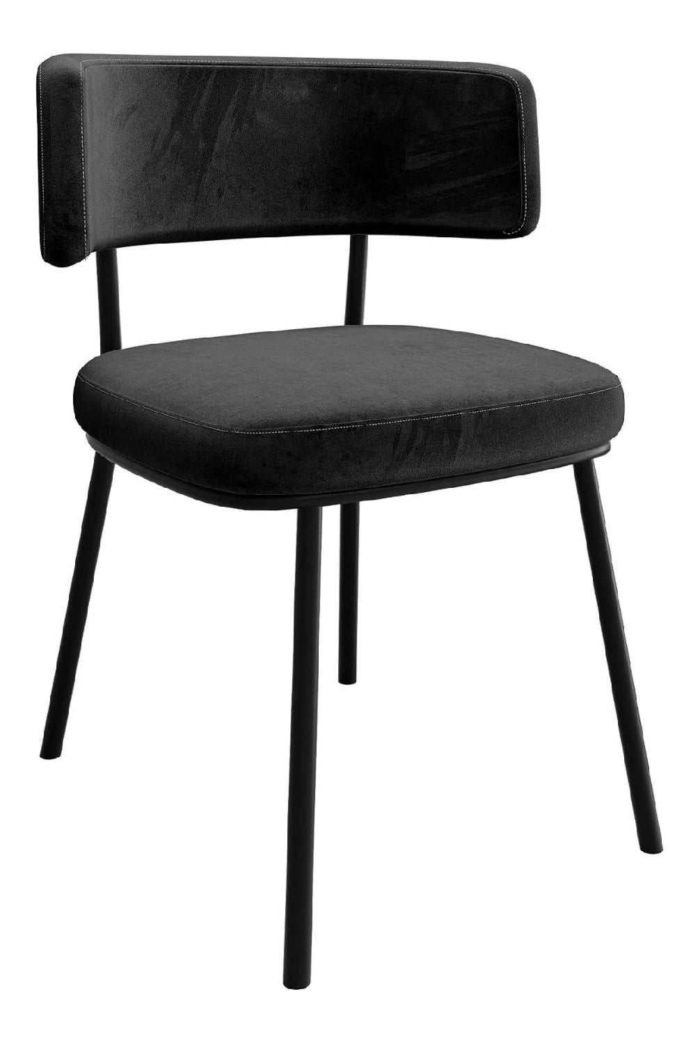 Esszimmerstuhl Izzurto, Polsterstuhl, Beine aus Metall, Gepolsterte Sitzflache und Lehne, Stuhl fur Arbeitszimmer, Esszimmer, Kuchenstuhl (Schwarz/Magic Velvet 2219)