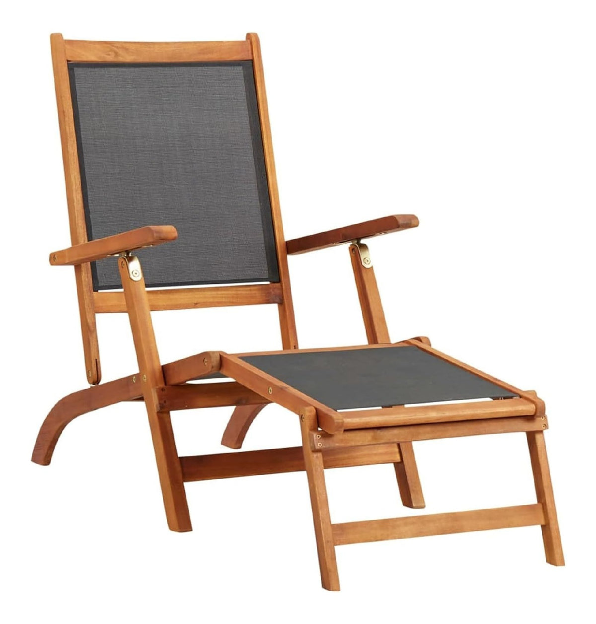 Outdoor-Liegestuhl aus massivem Akazienholz und Textilene, Beistellschrank, Schrank, Aufbewahrungsschrank fur Esszimmer, Wohnzimmer, Flur und Kuche, Heimburo-Mobel, Buffetschrank