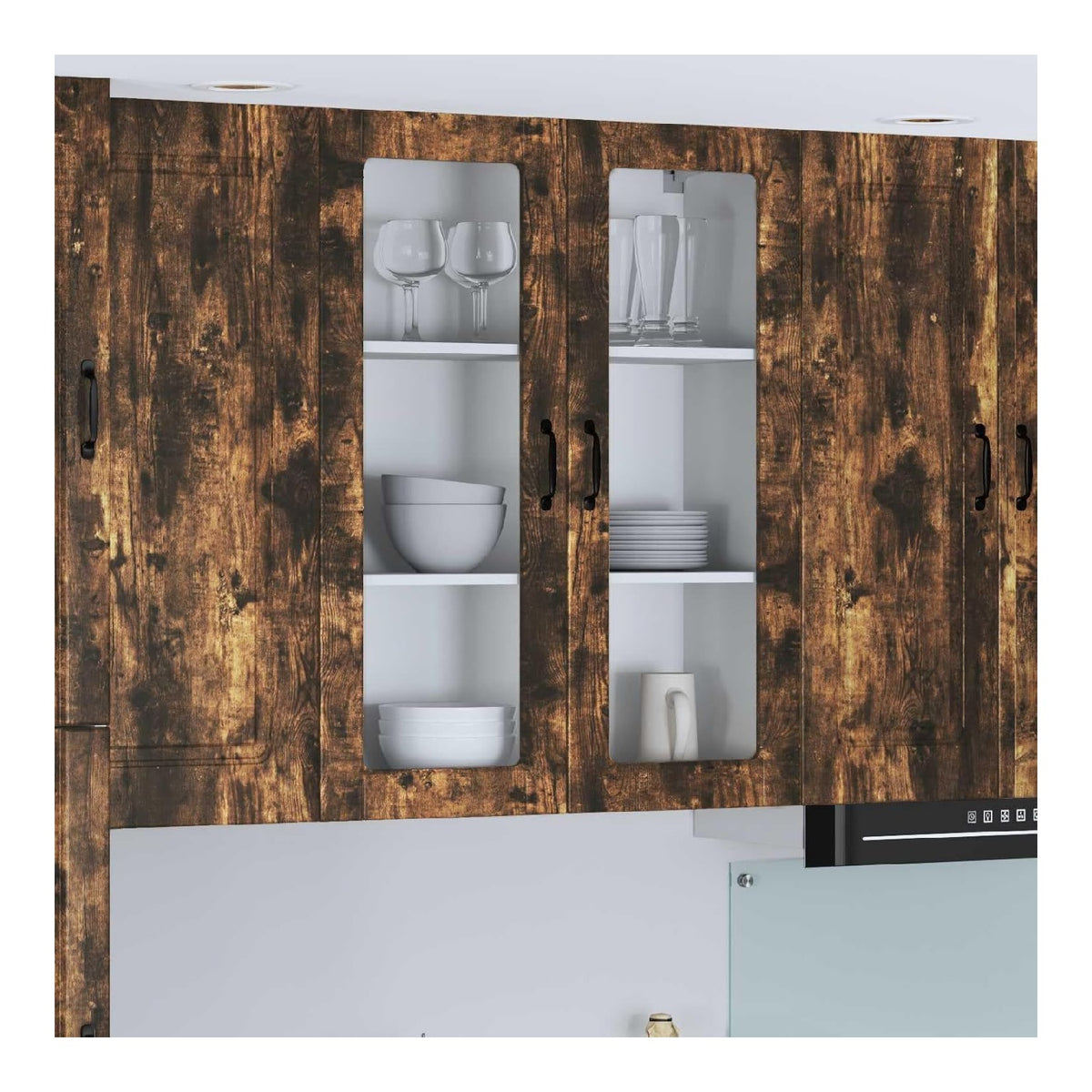 Kuchenwandschrank Geraucherte Eiche 80x31x100cm, Holzwerkstoff, mit Turen, Langlebig, fur Kuchenutensilien, Praktische Aufbewahrung, Innenbereich