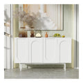 Sideboard Kommode mit 4 gewolbten Turen, MDF-Struktur, wei - Ideal fur Esszimmer und Wohnzimmer, Flexibler Stauraum - Vollstandig montiert, Tischplatte bis 40 kg belastbar