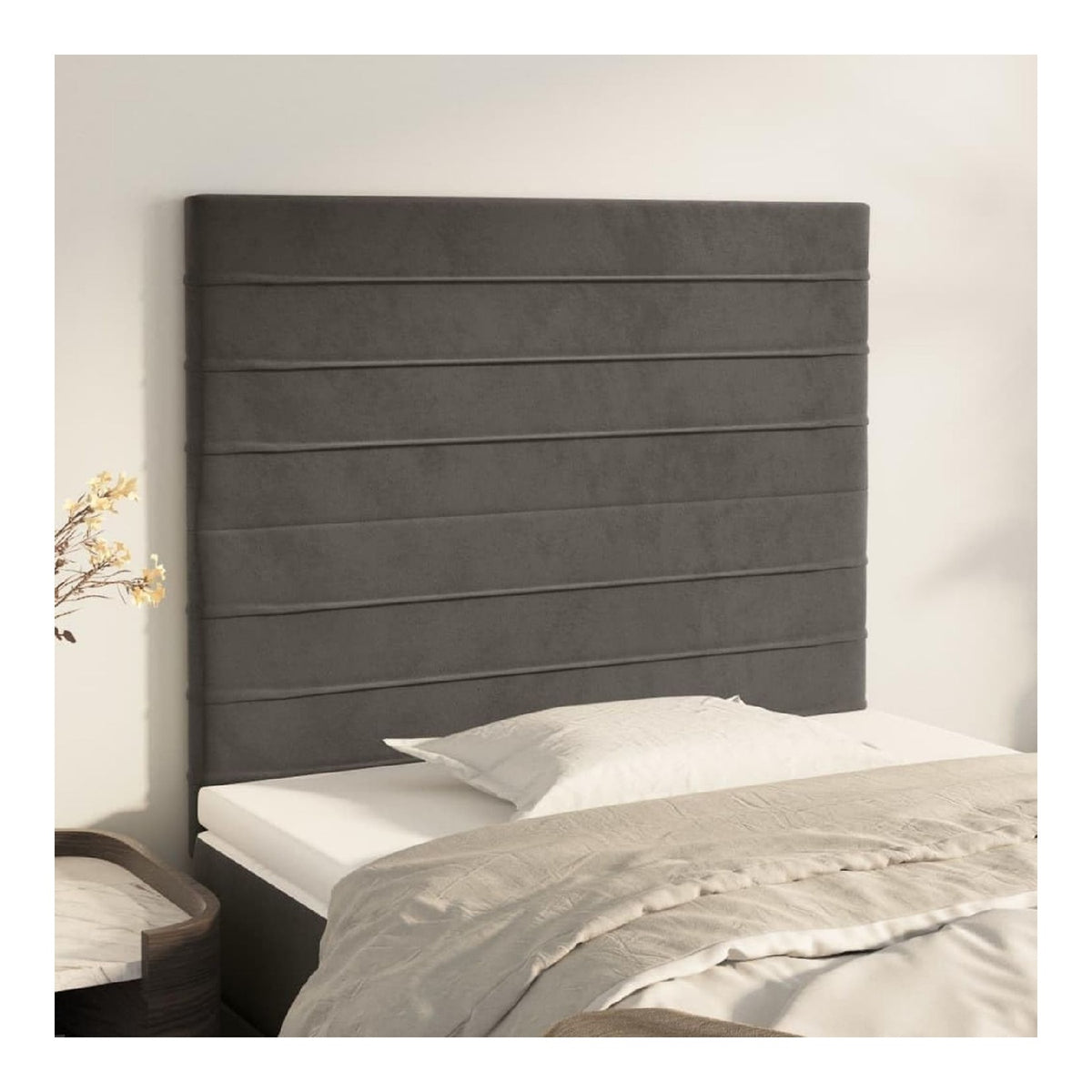 Bettkopfteil Hohenverstellbar Bettzubehor Hervorragende Unterstutzung 2 STK. Schlafzimmermobel Wandverkleidung Elegantes Design Dunkelgrau 90x5x78/88 cm