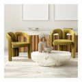 I0I&I0I Samt Esszimmerstuhle 2er Set Modern Gepolstert, Komfortabler Sessel Fur Esszimmer Wohnzimmer Kuche Mit Armlehnen Und Eimerdesign (Olive Green + Velvet + Foam)