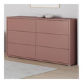 Alice Springs Sideboard 150 155, gro es Sideboard mit 3 Schubladen, Wohnzimmer, Holzwerkstoff, Terrakotta, 154,1 cm breit x 83,1 cm hoch x 41,5 cm tief