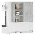 Hangeschrank Betonoptik grau aus Spanplatte, 40 x 29,5 x 80 cm, fur Kuchenvorrat Lagerraum fur Tafelgeschirr passend fur Arbeitsplatte und Mikrowelle im Innenbereich fleckenresistent