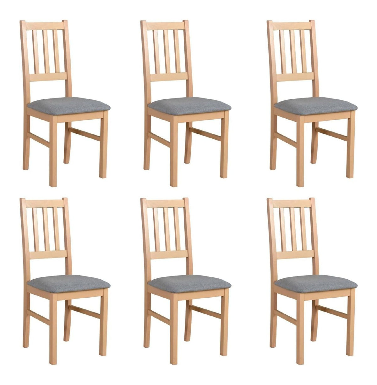 Kuchenstuhle 6er Set - Stuhl Buche Massiv - Esszimmerstuhl 120 kg - Stuhle Esszimmer 6er Set - Holzstuhl - Esstischstuhle - Esszimmerstuhle Holz - Graphit - Hygge 91