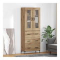 Highboard mit Schubladen in Artisan-Eiche Holzwerkstoff 2 pcs Sideboard Buffet Cabinet mit Stauraum fur Wohnzimmer und Esszimmer modernes Storage Cabinet