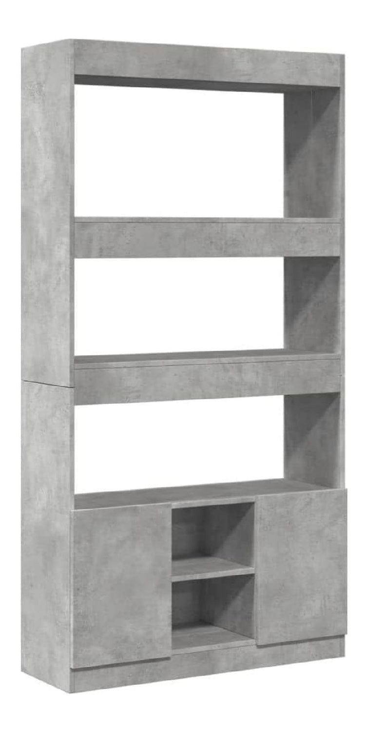 Highboard Betongrau 92x33x180 cm Holzwerkstoff