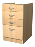 Kuchenunterschrank 50 cm Buche ohne Arbeitsplatte, 3 Schubladen - Namu