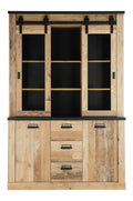 Buffetschrank in Old Style hell Nb. mit anthrazit, B/H/T: ca. 133/201/38 cm