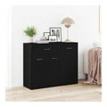 Sideboard Schwarze Eiche 88x30x70 cm Holzwerkstoff mit stabilem Tisch, vielseitig einsetzbar fur Schlafzimmer, Kuche, Flur, Wohnzimmer, leicht zu reinigen, inklusive Wandbefestigung