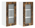 Kuchenschrank Kalmar 2 Stuck Geraucherte Eiche Holzwerkstoff 40 x 31 x 80 cm Kuchenkommode mit reichlich Stauraum fur Moderne Kuche Innenbereich
