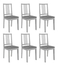 6X Massivholz Esszimmerstuhl mit Polstern Holzstuhl Kuchenstuhl Essstuhl Stuhl Wohnzimmerstuhl Stuhle Restaurantstuhl Stuhlset Grau