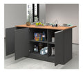 VE.CA Clarissa Kucheninsel - Kuchenschrank - ideal fur eine komplette Kuche - ideal als Esstisch - Farbe Anthrazit/Wotan - Made in Italy