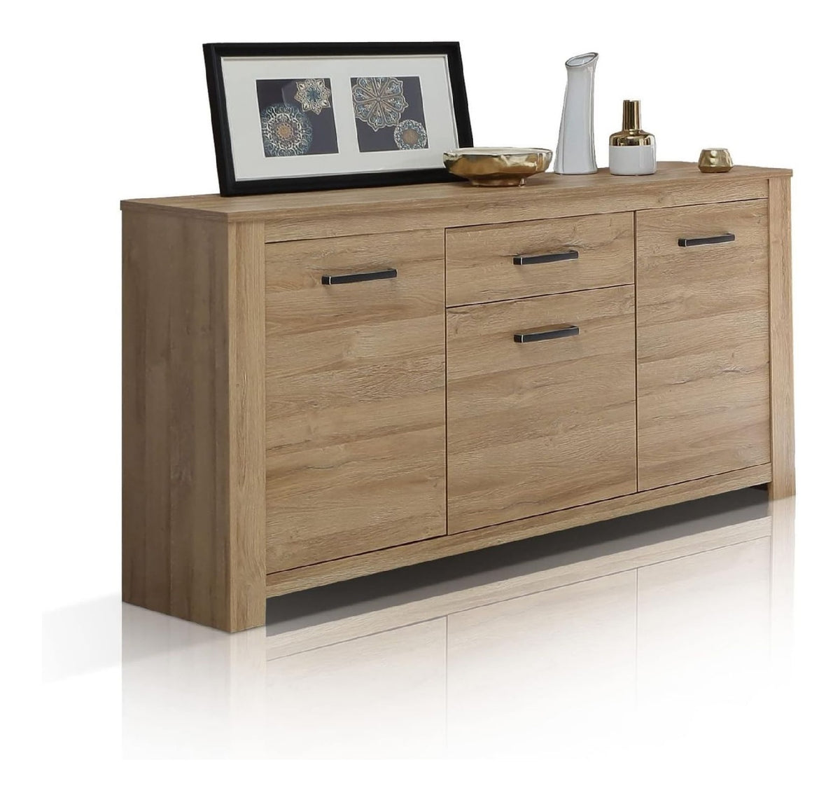 Hudson Sideboard 3 Turen+1 Schubkasten, Material Dekorspanplatte, alteichefarbig