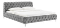 Design Doppelbett MODERN BAROCK - 180x200cm - grau Samt Chesterfield Bett Samtbezug