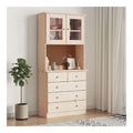 Highboard ALTA 77x35x165cm Massivholz Kiefer Hochschrank Buffetschrank Hochschrank Wohnzimmermobel Konsolenschrank Display Freistehend Aufbewahrungseinheit Mobel