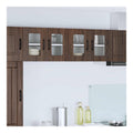 Wandglas-Schrank PORTO 2er Set nussbaumfarben in Eichen-Optik, Kuchenmobel aus Spanplatte, 60 x 31 x 40 cm, 4 Regale Wandhalterung fur Geschirr sowie Stauraum, mit PEFC-zertifiziertem Holz