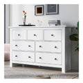 KAZZIO Moderne minimalistische gro e Kapazitat Esszimmer Schrank mit Mehreren Schubladen Buffet, Kaffee Bar Schrank mit 7 Schubladen fur Eingang, Kuche, Esszimmer und Wohnzimmer (Wei )