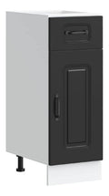 Kuchenunterschrank Kalmar Schwarz Holzwerkstoff 30x46x81,5 cm mit verstellbaren Fu en und viel Stauraum, Kuchenschrank mit Schubladen fur Moderne Kuche und Vorratsschrank Nutzung