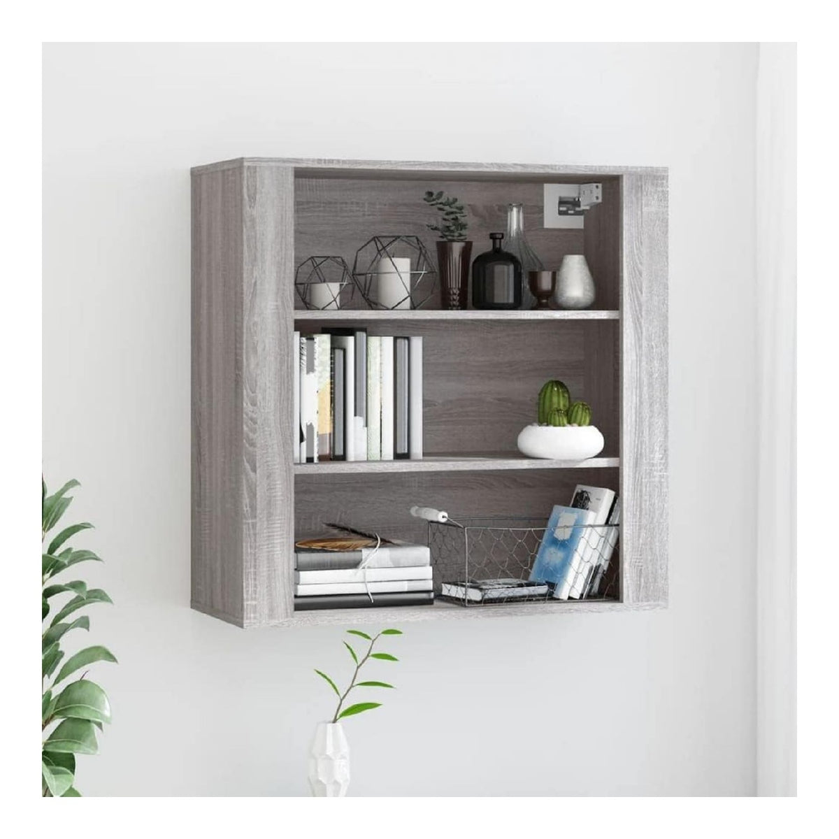 Schranke & Aufbewahrung, Buffets & Sideboards-Home-Wandschrank, Grau, Sonoma, 80 x 33 x 80 cm, Holzwerkstoff