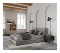 Schlafzimmer Set Schlafzimmermobel in Kaschmir und schwarz matt mit Eiche, 3-teilig mit Highboard, 2 Nachttische, modern, grifflos