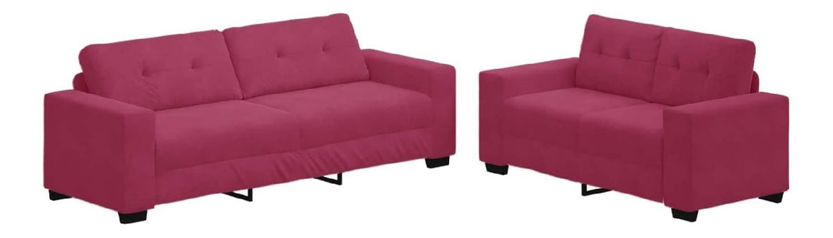 Samt 2-TLG. Sofagarnitur 2-Sitzer 160 x 77 x 82 cm und 3-Sitzer 221 x 78 x 80 cm Weinrot mit Montagepflicht, Sitztiefe 52 cm, Sitzhohe 44 cm, Gesamtgewicht 56,6 kg