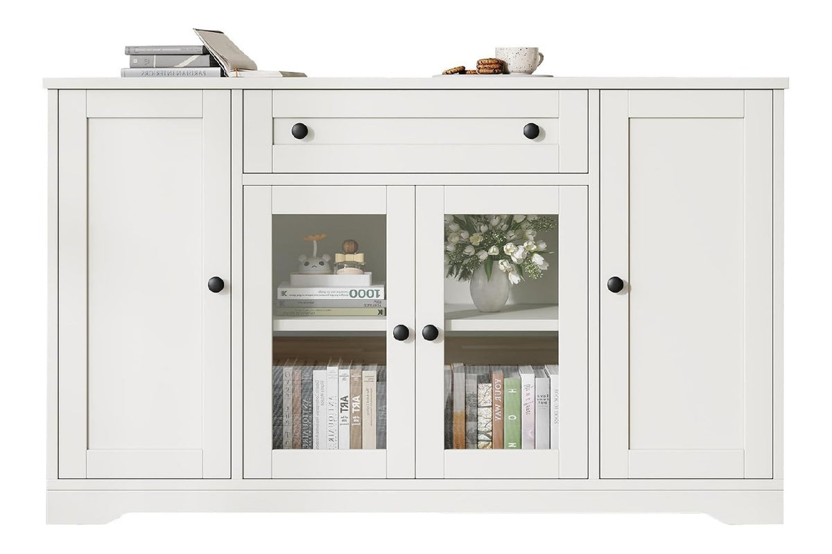 Sideboard mit 4 Turen und 1 Schublade, Wei , 138 x 40 x 83cm, D26090106