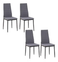Moderne Esszimmerstuhle 4er-Set, Leinenstoff, Metallbeine Grau