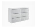 Kommode Sideboard mit 6 Schubladen, Hochglanz Wei , Holz, 120 x 76 x 35 cm, Modernes Sideboard fur Schlafzimmer